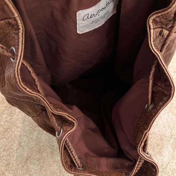 Brown Textured Backpack - Picture 4 of 12